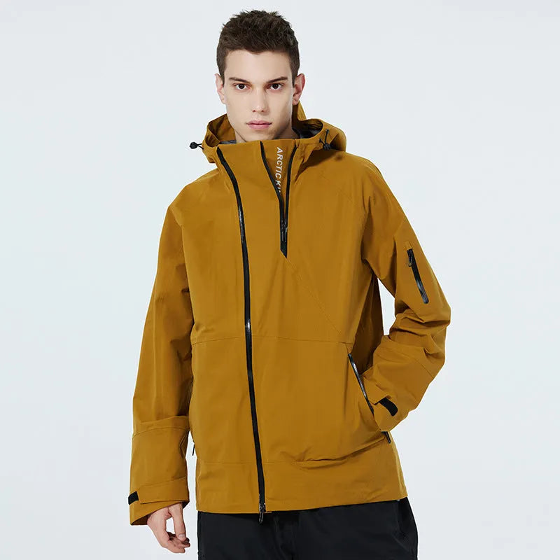 Unisex waterproof windproof ski suit in yellow, black, gray, or liner colour for winter sports