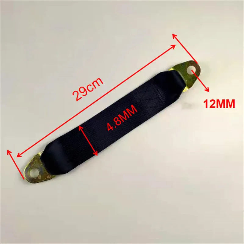 White polyester door latch and door stop belt fixing strap with screws and nuts
