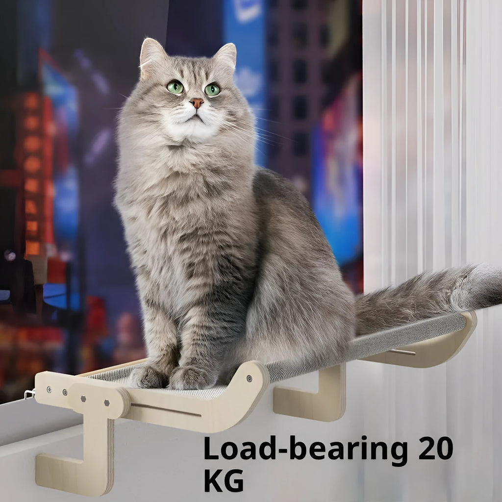 Extra large cat hanging bed with solid wood multi-layer board frame in simple style, available in blue