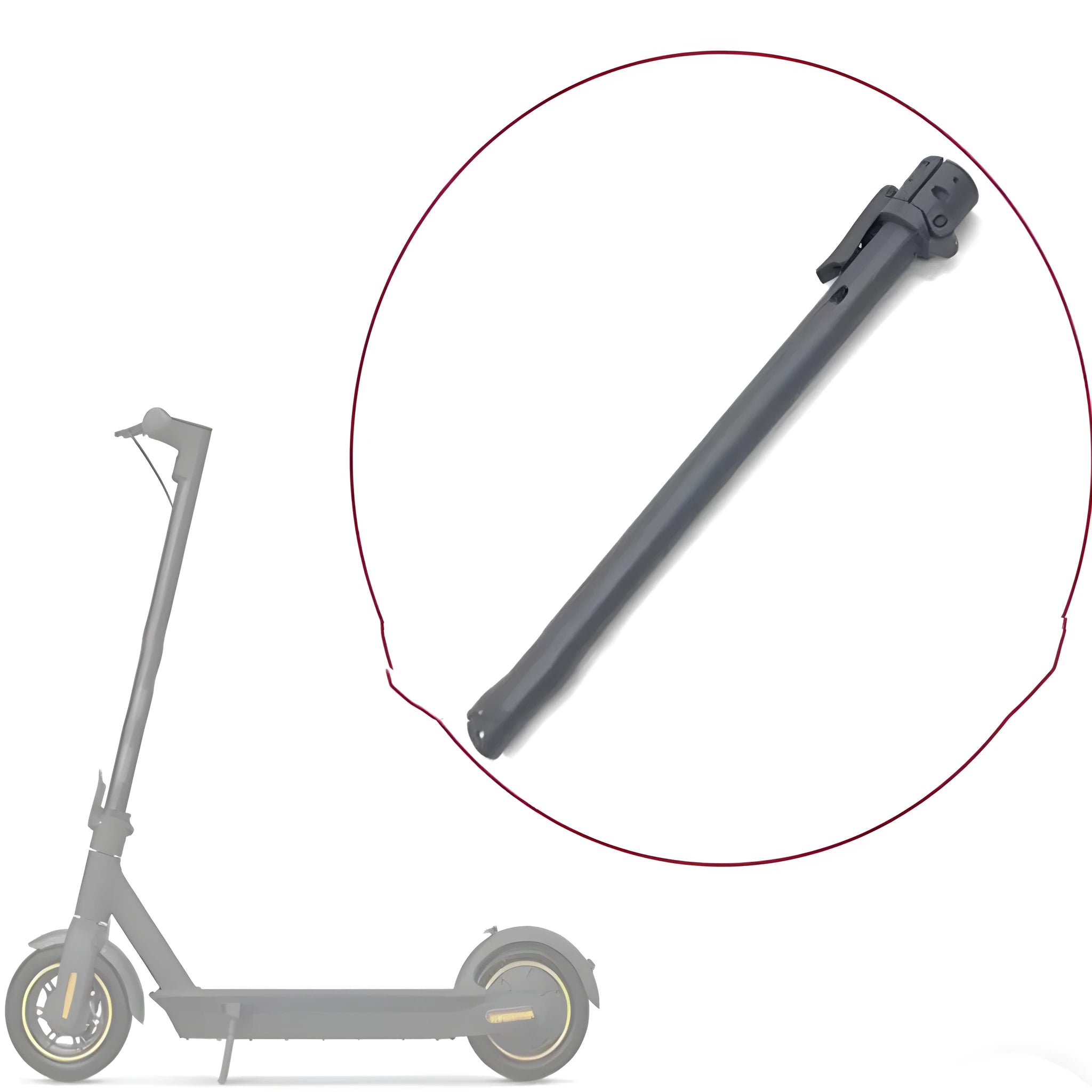 Black folding upright bar replacement part for Nanbo No. 9 model electric scooter.