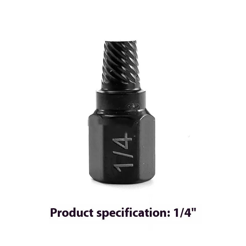 10-piece metal screw extractor set for broken head screws and studs, supplied without plastic box