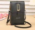 Women's transparent crossbody shoulder bag in PU material with touch screen phone capability, available in multiple colours