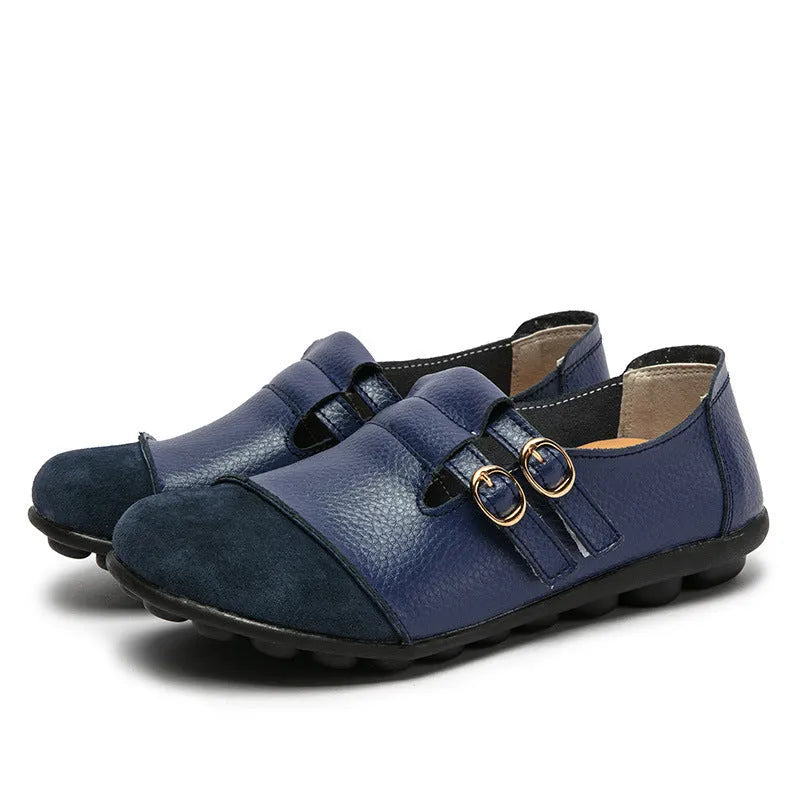 Button brand casual low-top flat shoes with Velcro strap in cow split leather, shown in multiple colours