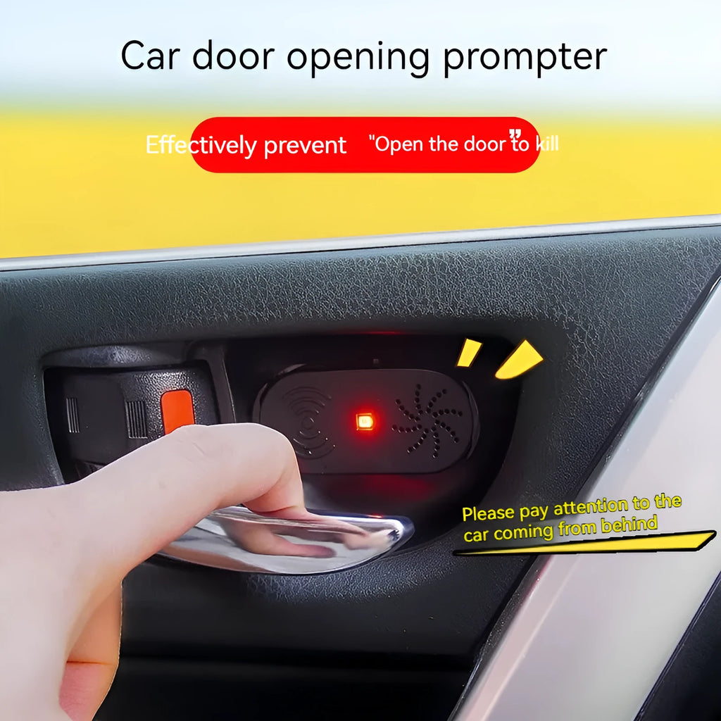 Black ABS car door reminder with infrared sensor for door open warning alarm