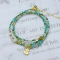 Xiaomi turquoise round beads bracelet with three-ring pull-out adjustable mechanism