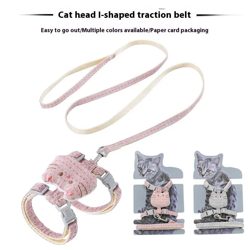 T-shaped cloth cat pulling rope in pink colour suitable for cats up to 8kg