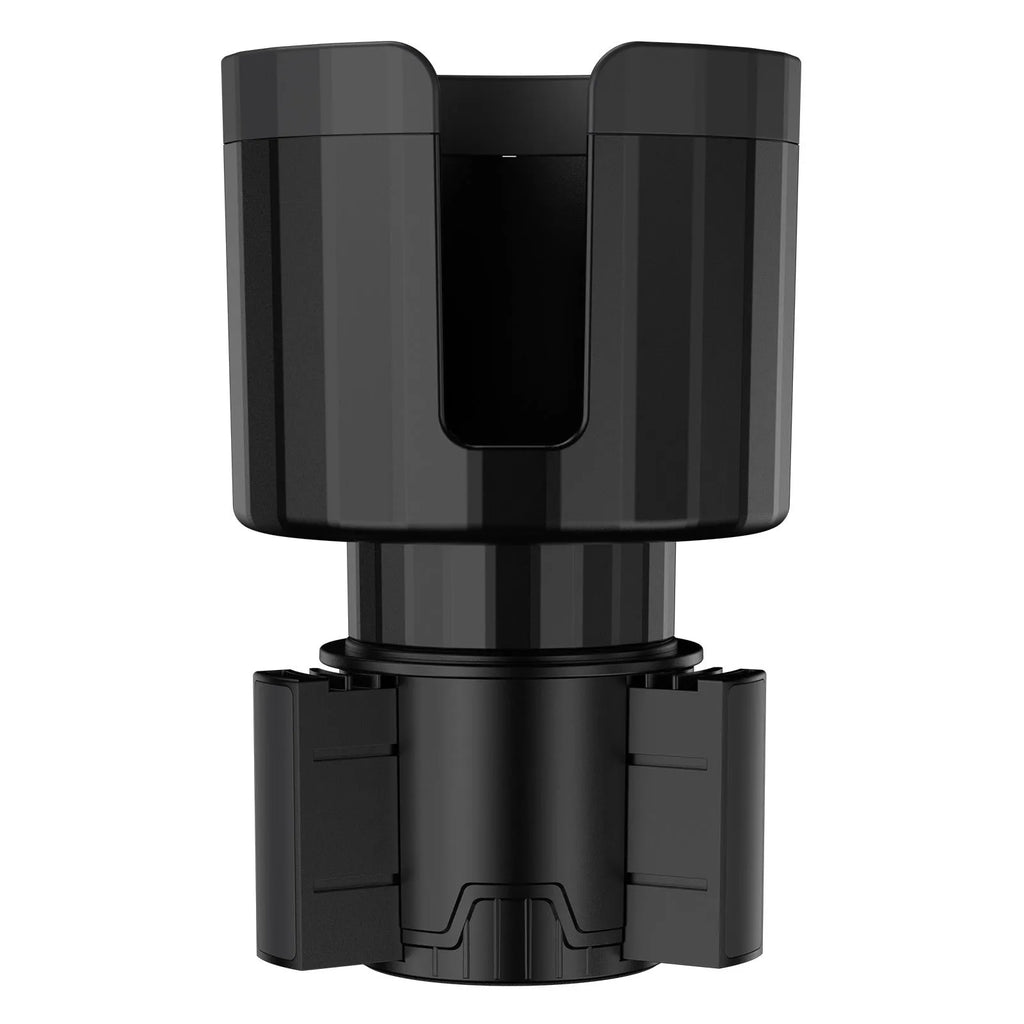 Matte black car cup holder expander adapter for oversized bottles and large cups