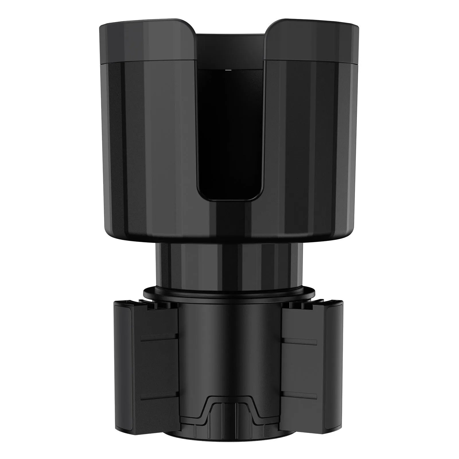 Matte black car cup holder expander adapter for oversized bottles and large cups