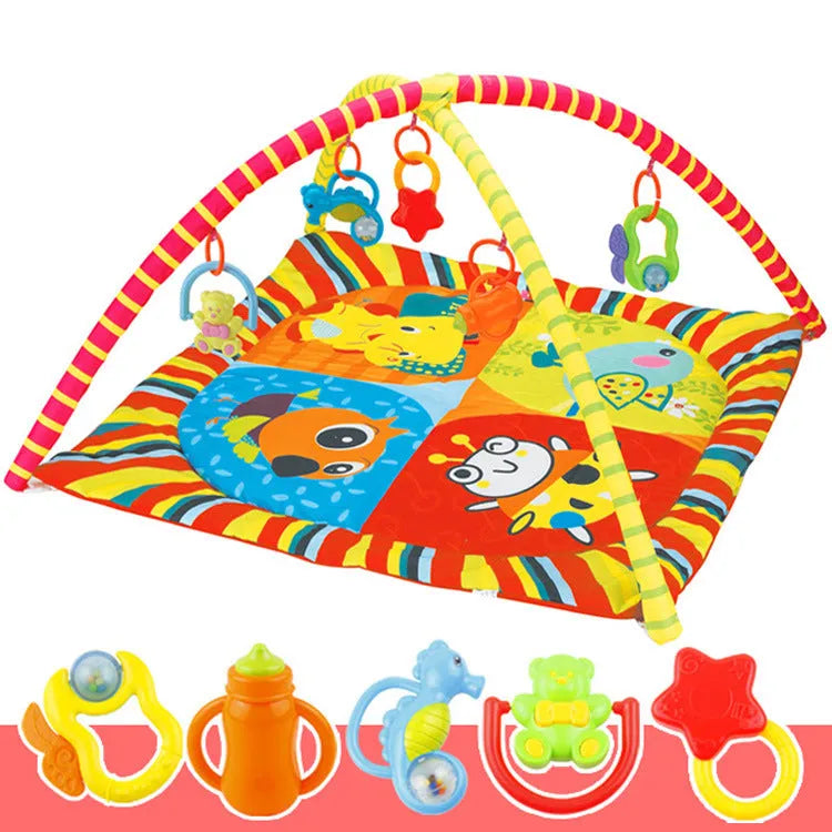 Personality baby gymnastic rack game blanket in small animal or big animal pattern on velvet fabric.