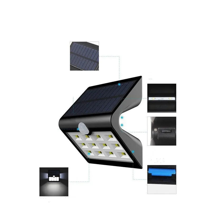 IP65 waterproof solar yard light for outdoor wall mounting with automatic induction