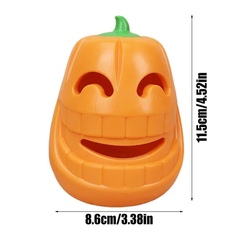 Yellow pumpkin-shaped TPR dog chew toy for aggressive chewers