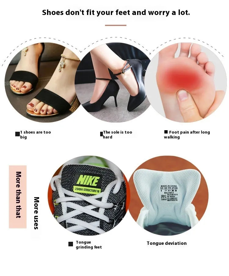 White thin felt anti-wear tongue stickers for shoe protection during cycling and motorbike activities