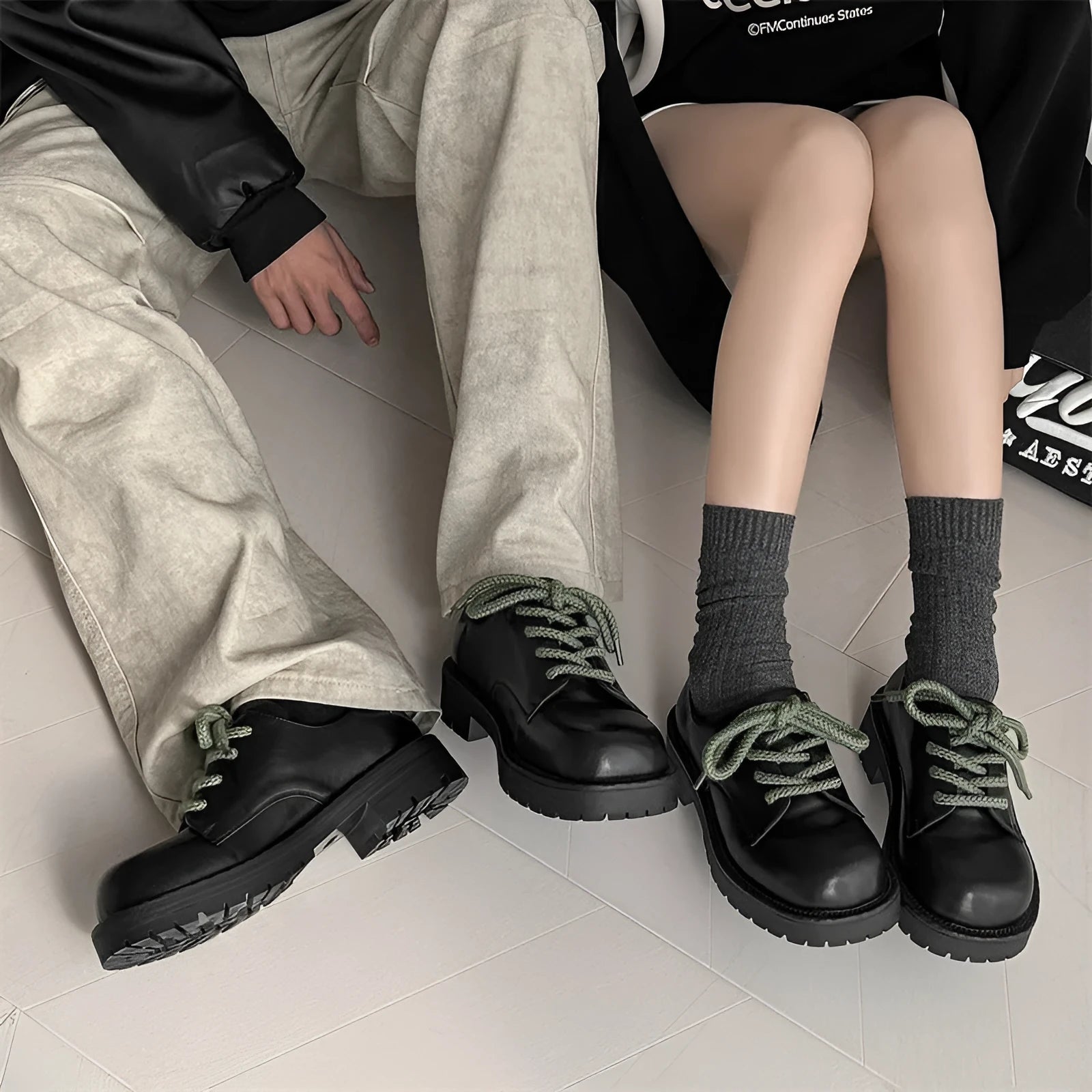 Big Head derby platform casual leather shoes in microfiber and rubber for men and women.