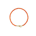 Women's natural southern red agate bracelet in cherry red colour with 3mm cut surface beads