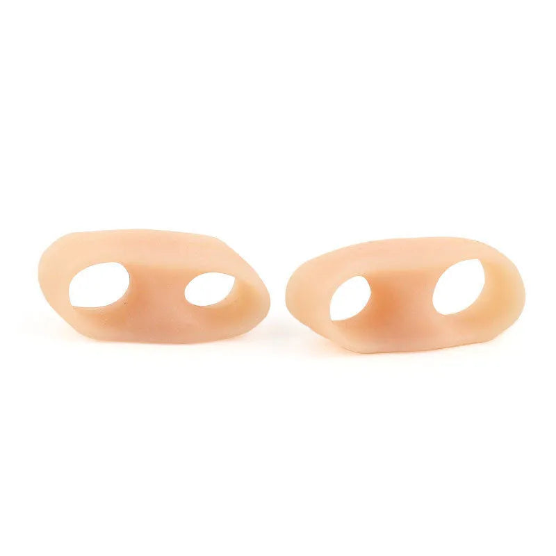 Double ring little toe separator in SEBS, skin colour and white, 1 pair for daily leisure foot care