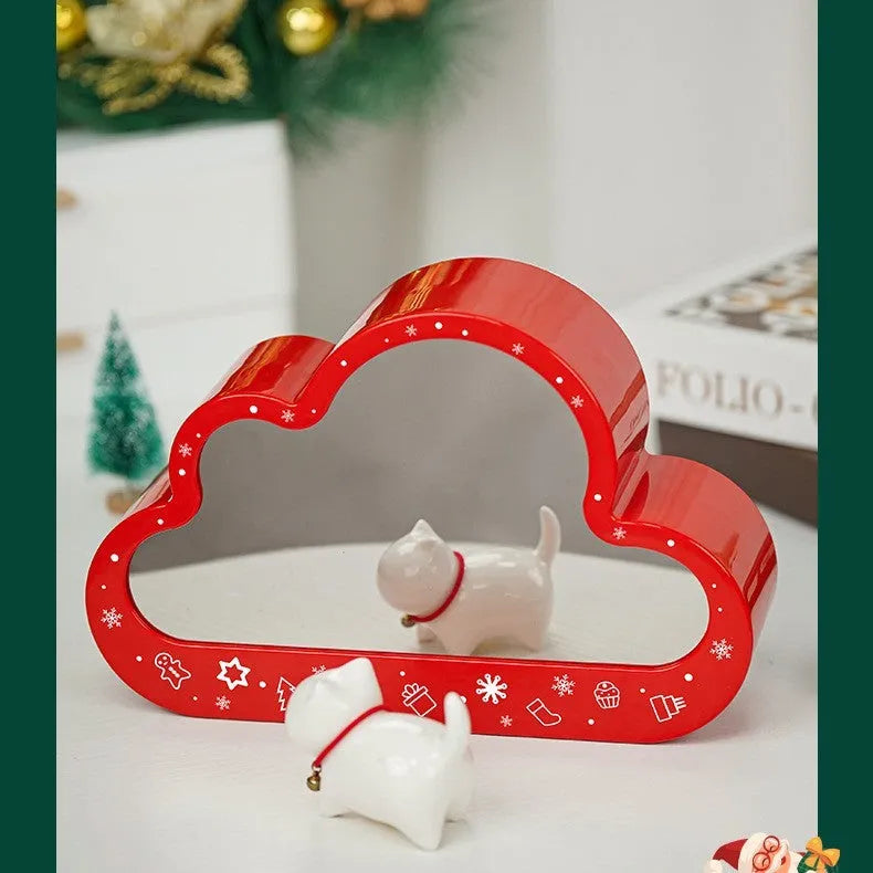 Christmas building block cloud night lamp with decorative mirror frame and LED table light