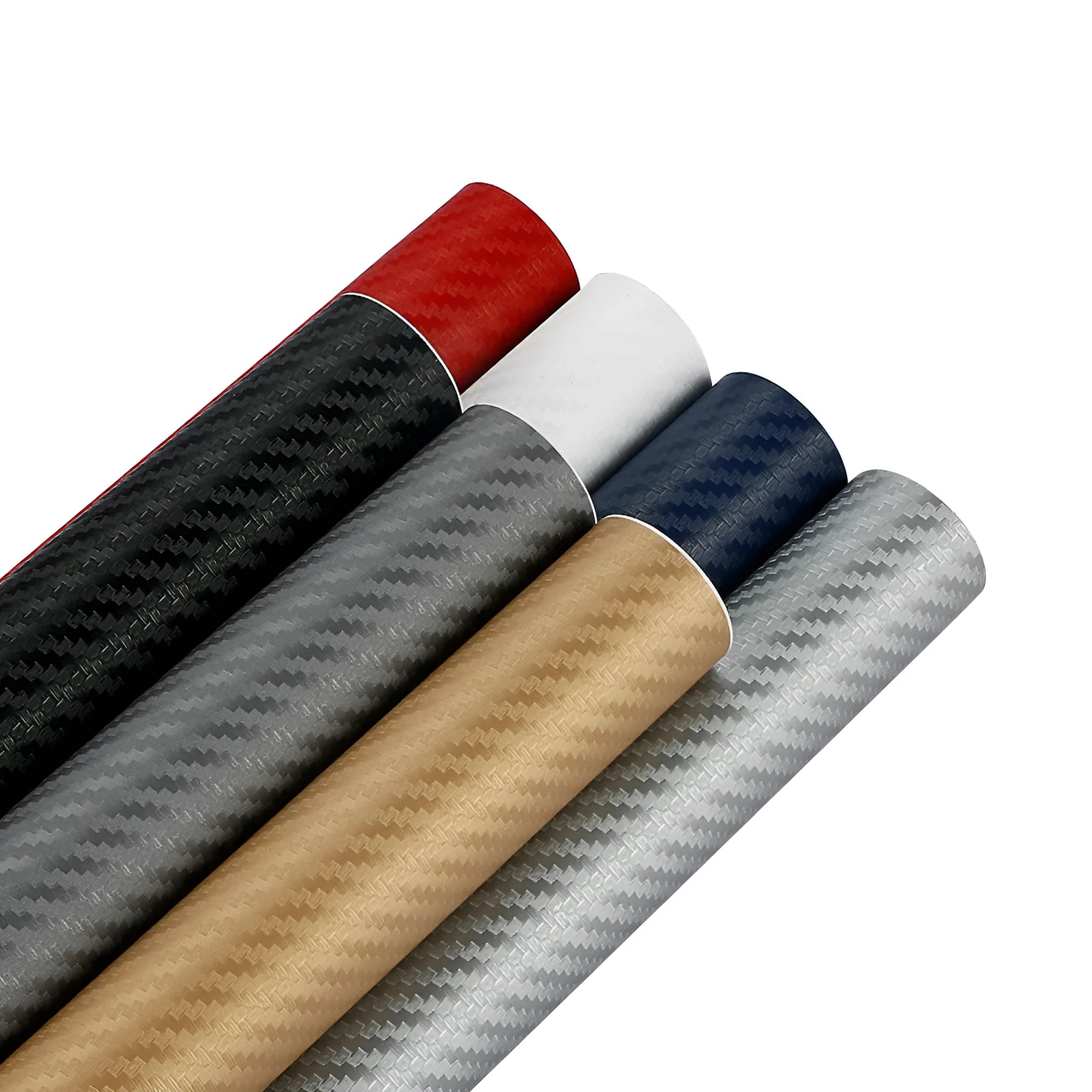 Roll of black car carbon fiber sticker 127x30cm with foam stick on car trim