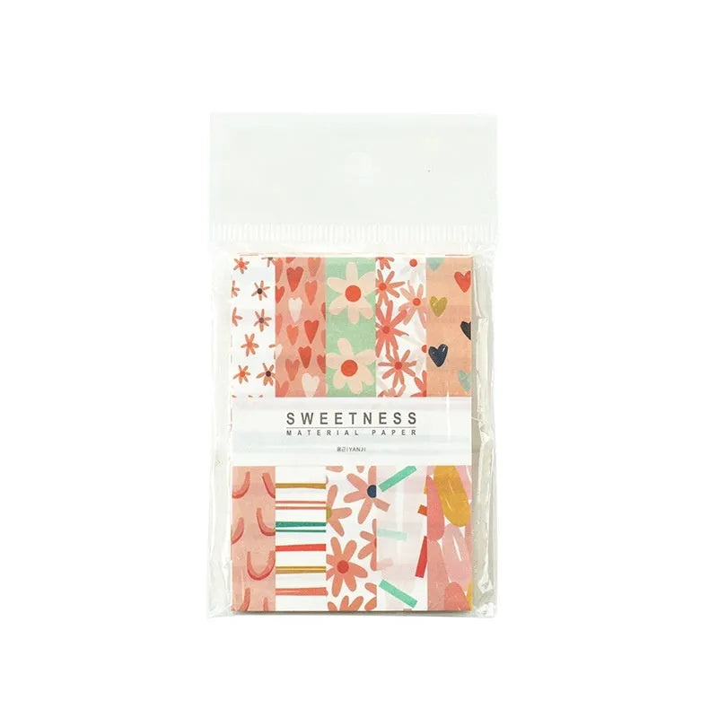 Fifty sheets of retro collage note paper in ten pastel colours including caramel puff and mango milk roll