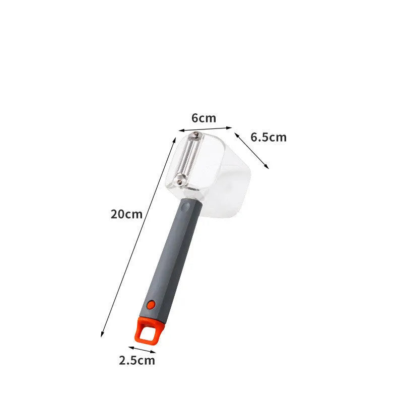 Stainless steel kitchen peeler with PP plastic handle in choice of green, grey, or red colours