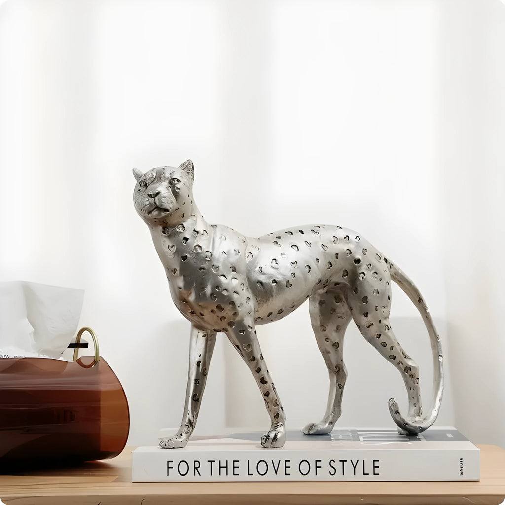 Leopard resin home ornament in American leopard colour with three design options