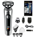 USB rechargeable beard trimmer with digital display and fully washable construction