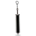 Sword Wind Legend black zinc alloy keychain pendant 2x12cm on neutral background