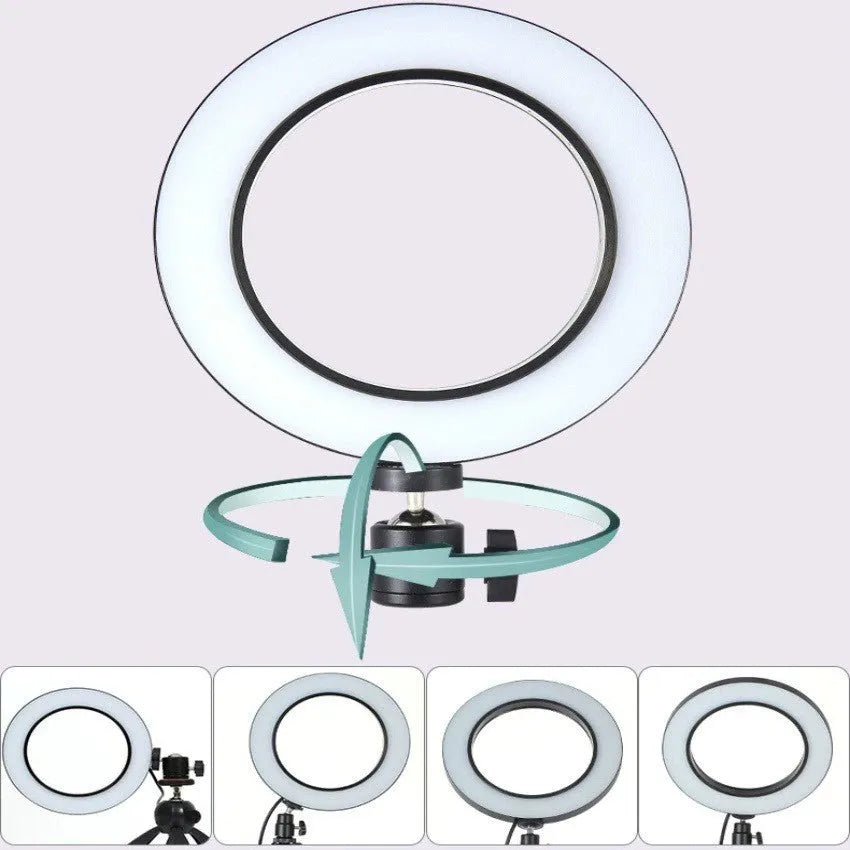 26cm RGB ring light for mobile phone live broadcast, ABS construction, 10-inch beauty light