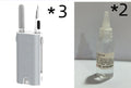 5-in-1 digital device cleaning kit with brush, metal tip, and black flocking sponge head
