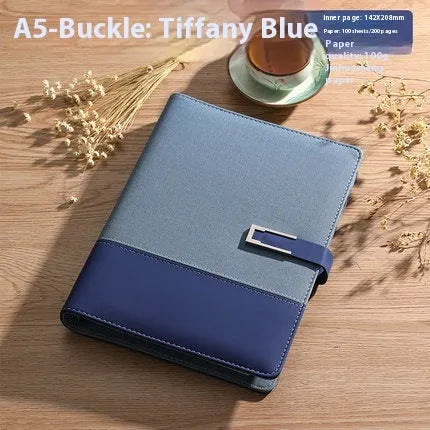 Business A5 notebook with soft PU leather cover and wood-free paper interior