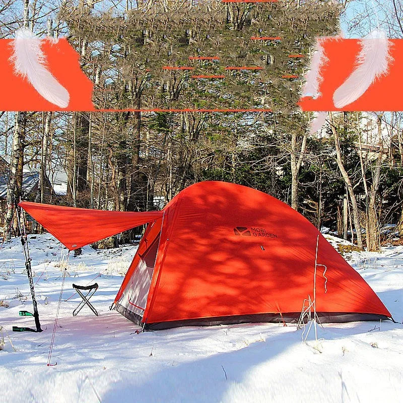 MU Gaodi New Double Qingqi 2 outdoor camping tent in moonlight white, aluminium alloy poles, waterproof 3000mm