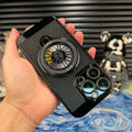 Gyro rotating bracket PC phone case for iPhone, shockproof with magnetic suction, electroplated finish