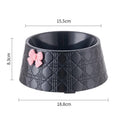 Diamond pattern pet feeding bowl with bowknot design in multiple colour options