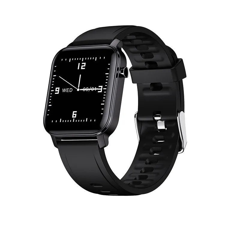 Black M2 smart bracelet watch with colour screen and silicone wristband on a wrist