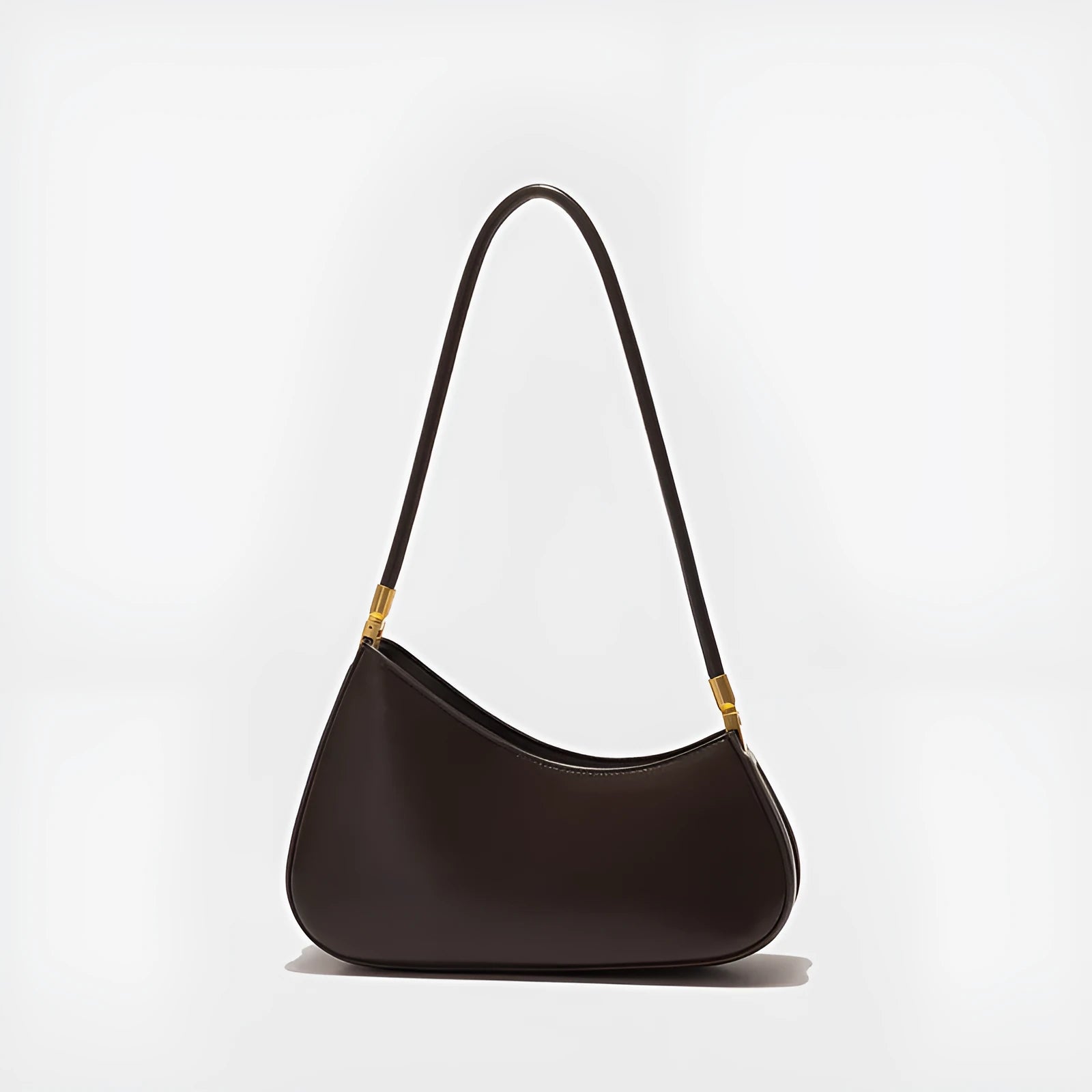 Women's retro oval underarm bag in PU leather with single shoulder strap