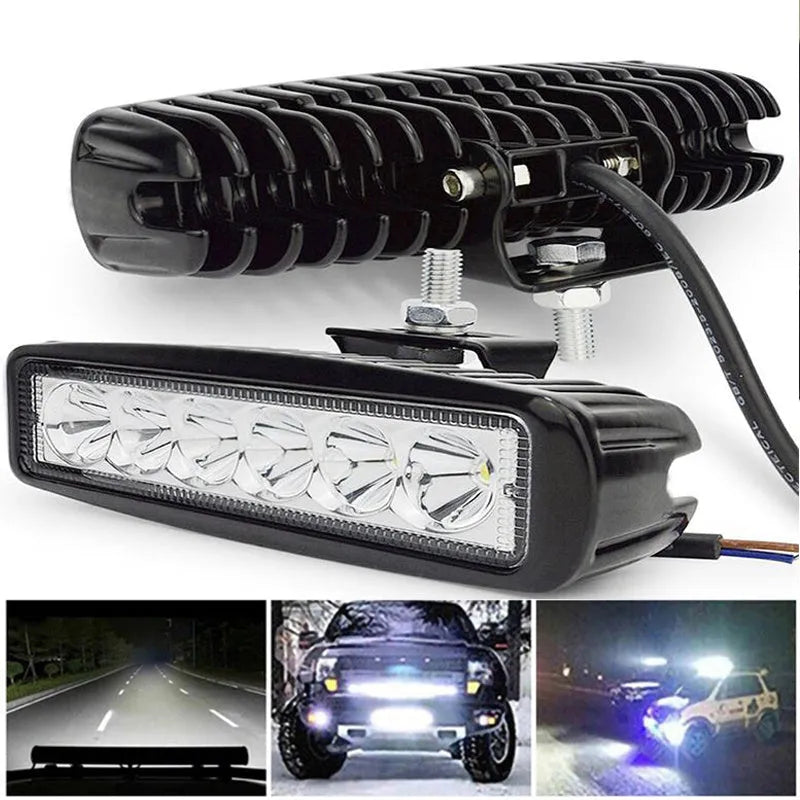 Black die-cast aluminium auxiliary driving light with a polycarbonate lens.