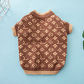 A thick wool dog sweater for autumn and winter in a monochrome colour.