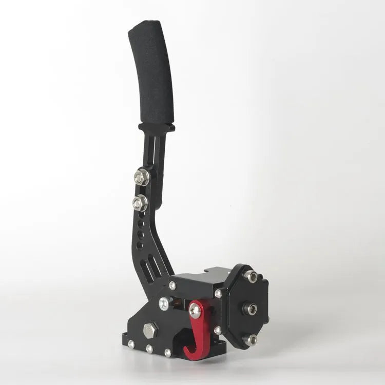 Linear handbrake for Logitech and Thrustmaster PC racing wheels in red, black, and blue colour options.