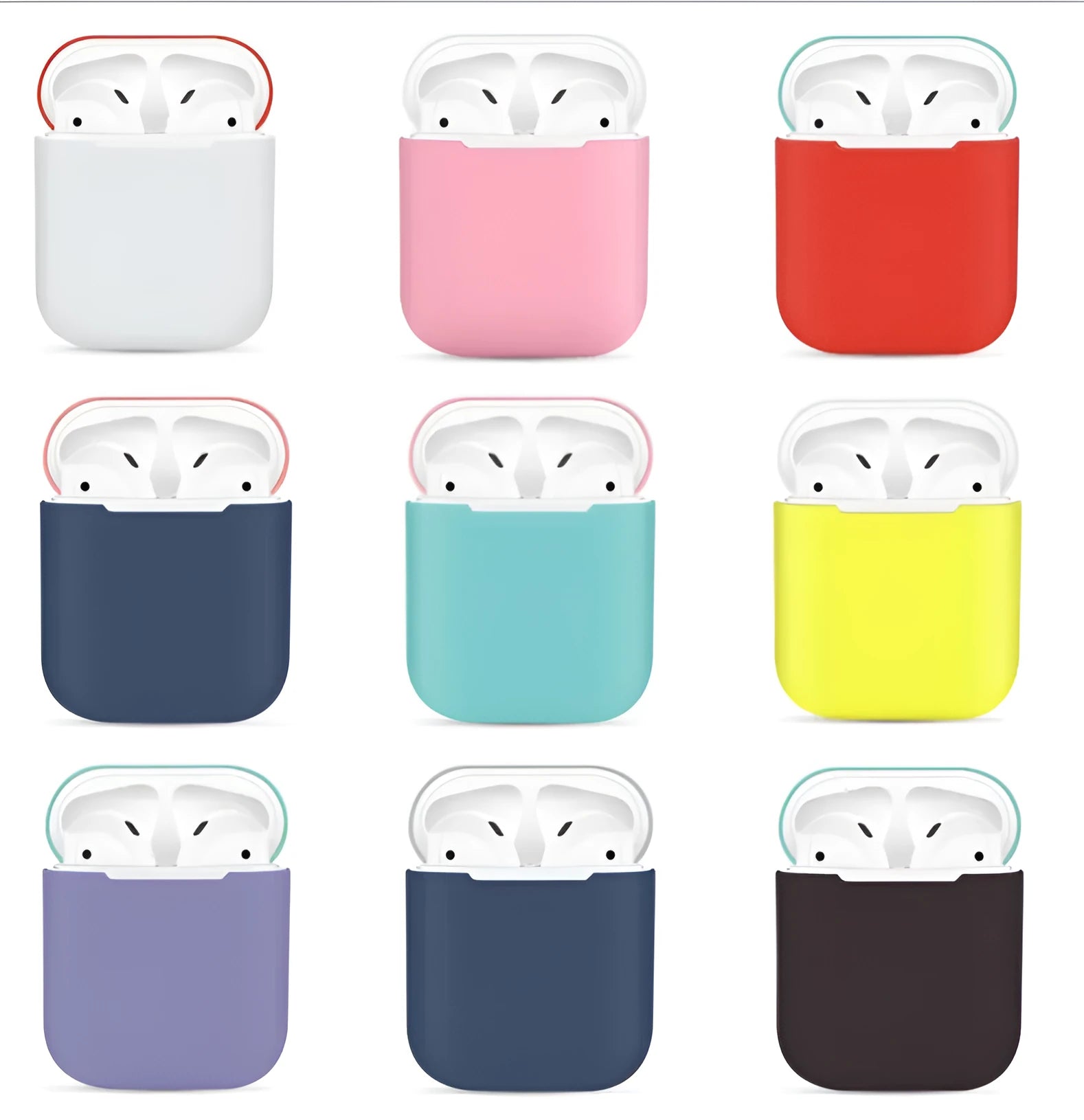Silicone protective cover for Apple AirPods charging case in various colour options