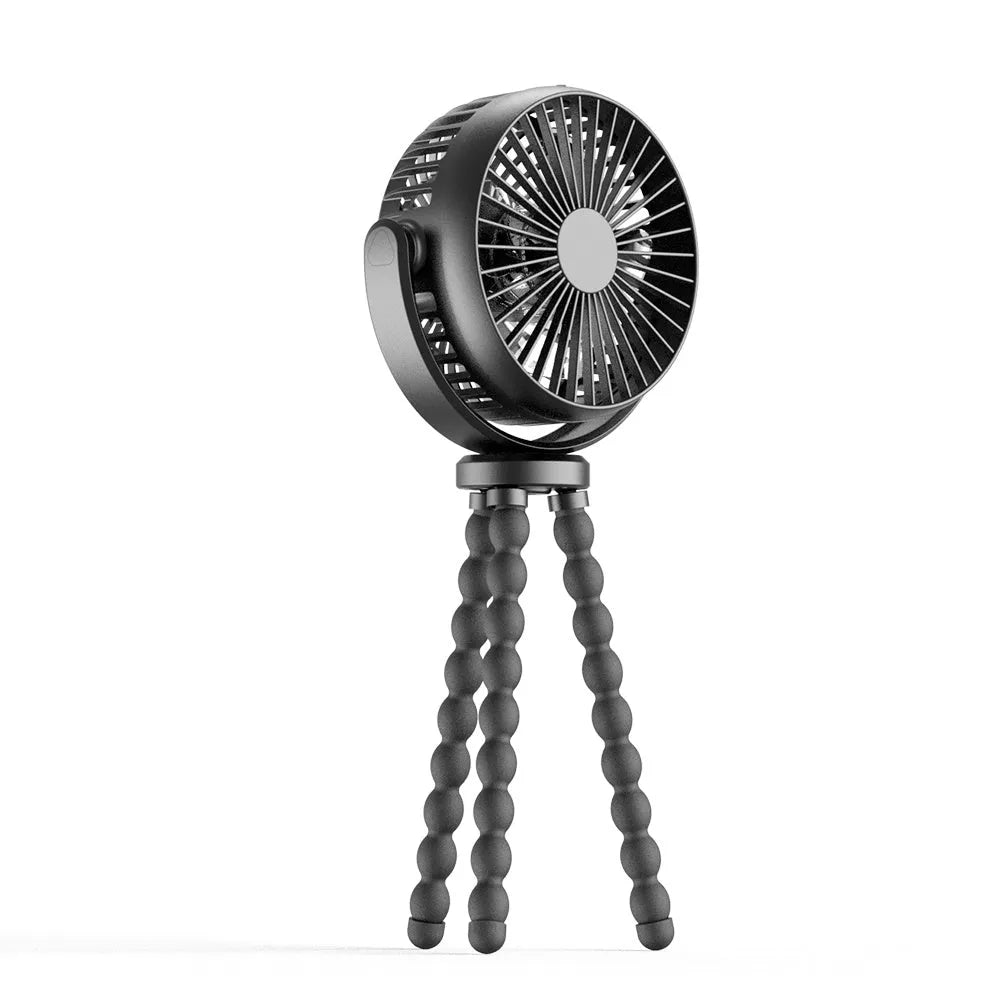 HOMEFISH handheld fan with mounting bracket attached, showing removable front mesh guard.