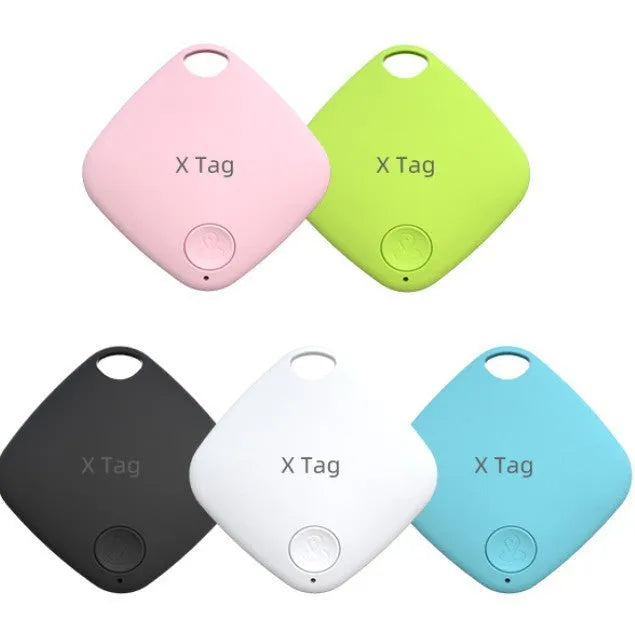 Diamond Global Bluetooth anti-lost tracker in multiple colours on a key ring.