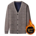 Men's plus size batwing sleeve cardigan in grey with velvet lining, suitable for autumn and winter.