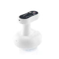 White automatic electric cupping scraper device with rechargeable battery and variable speed control, ABS body, English version
