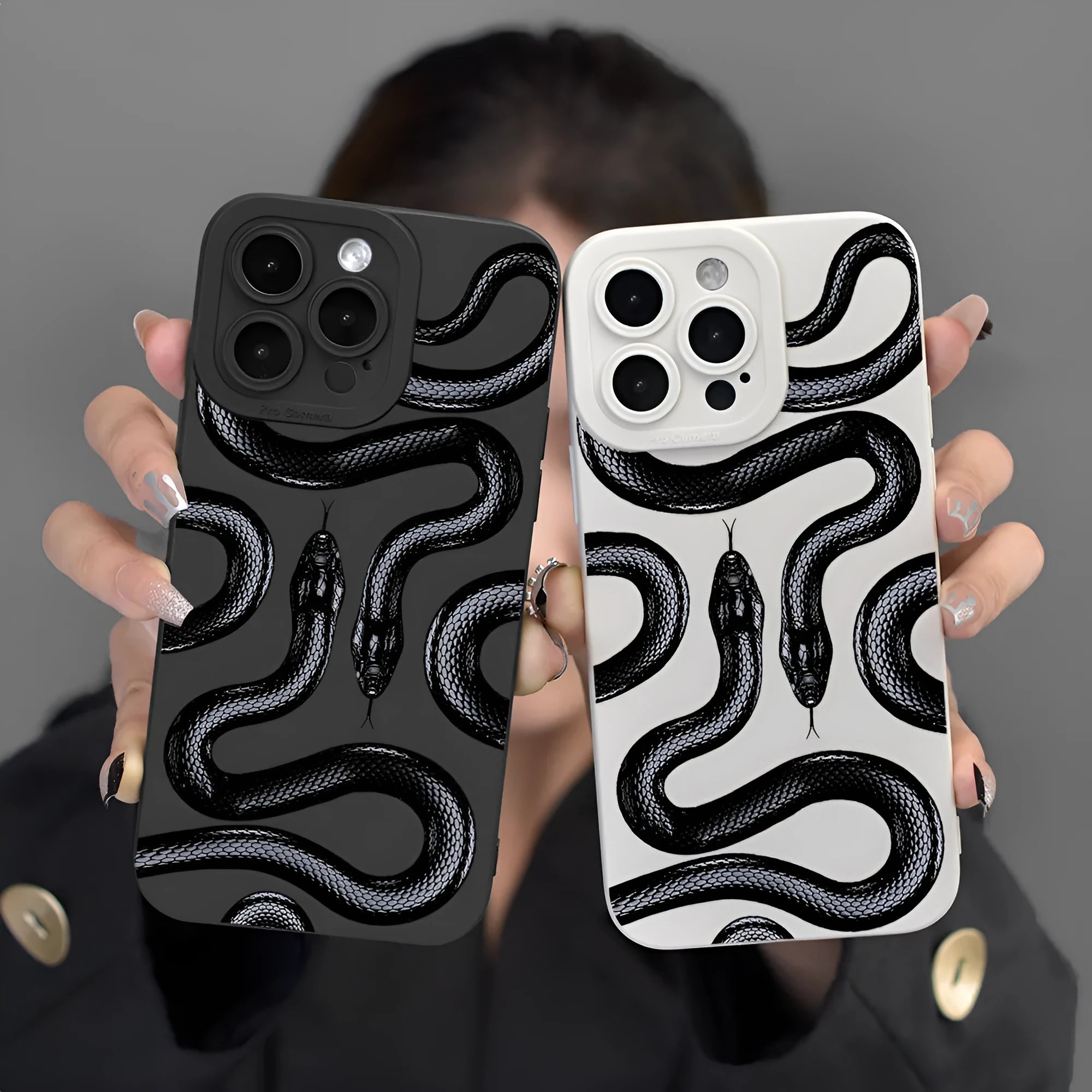 Plastic protective cover for Apple iPhone, black soft shell case with spray finish