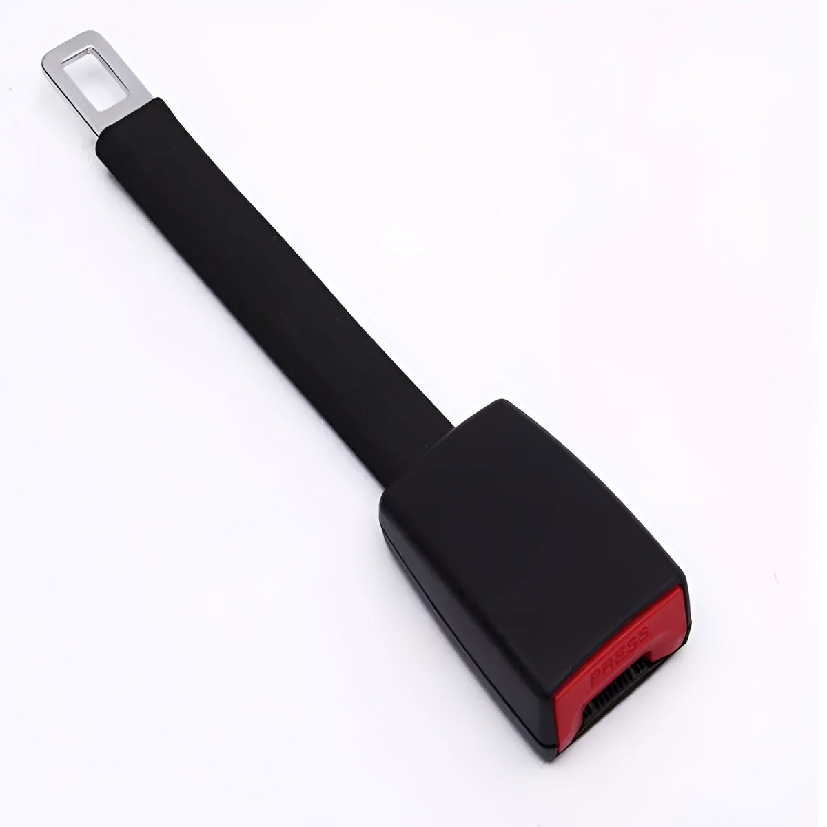 Black car seat belt extender 250mm length model 805 with polyester webbing and steel buckle