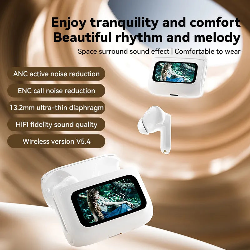 E20PRO touch screen in-ear Bluetooth headset active noise reduction black colour