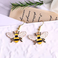 Cartoon bee earrings made of alloy with electroplated finish in pastoral style, six colour options
