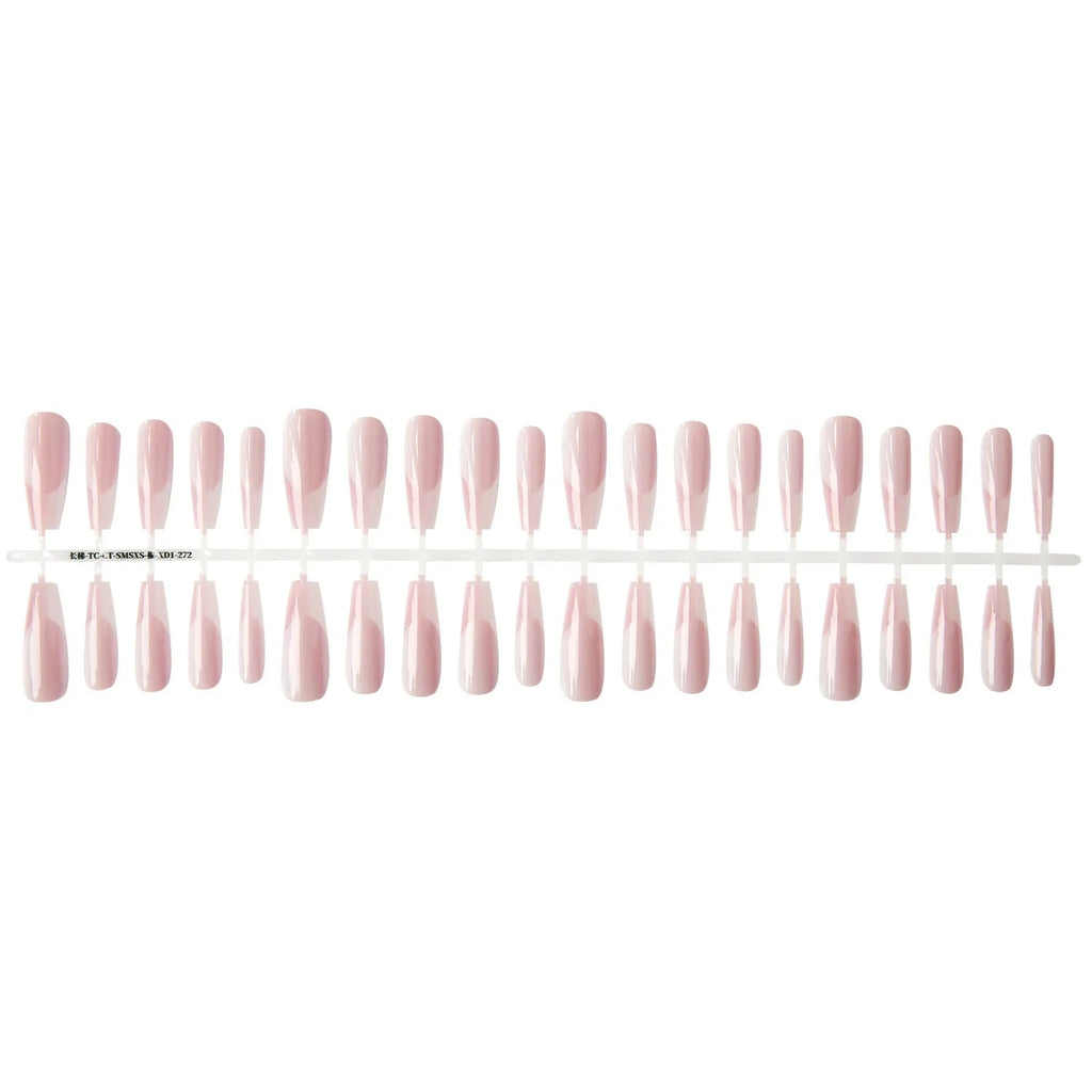 High-grade long crystal plated frosted seal nail sticker in bean paste chili colour, 40 pieces