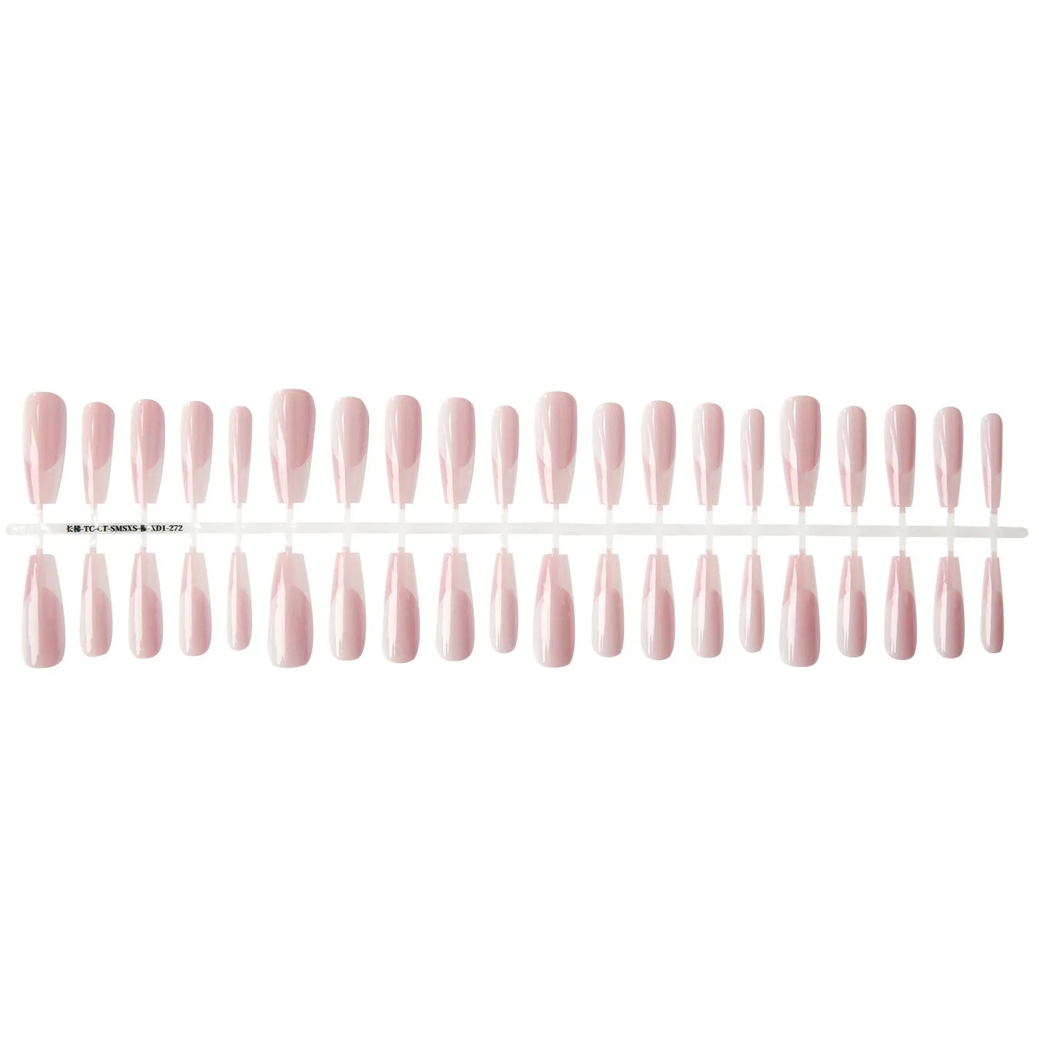 High-grade long crystal plated frosted seal nail sticker in bean paste chili colour, 40 pieces