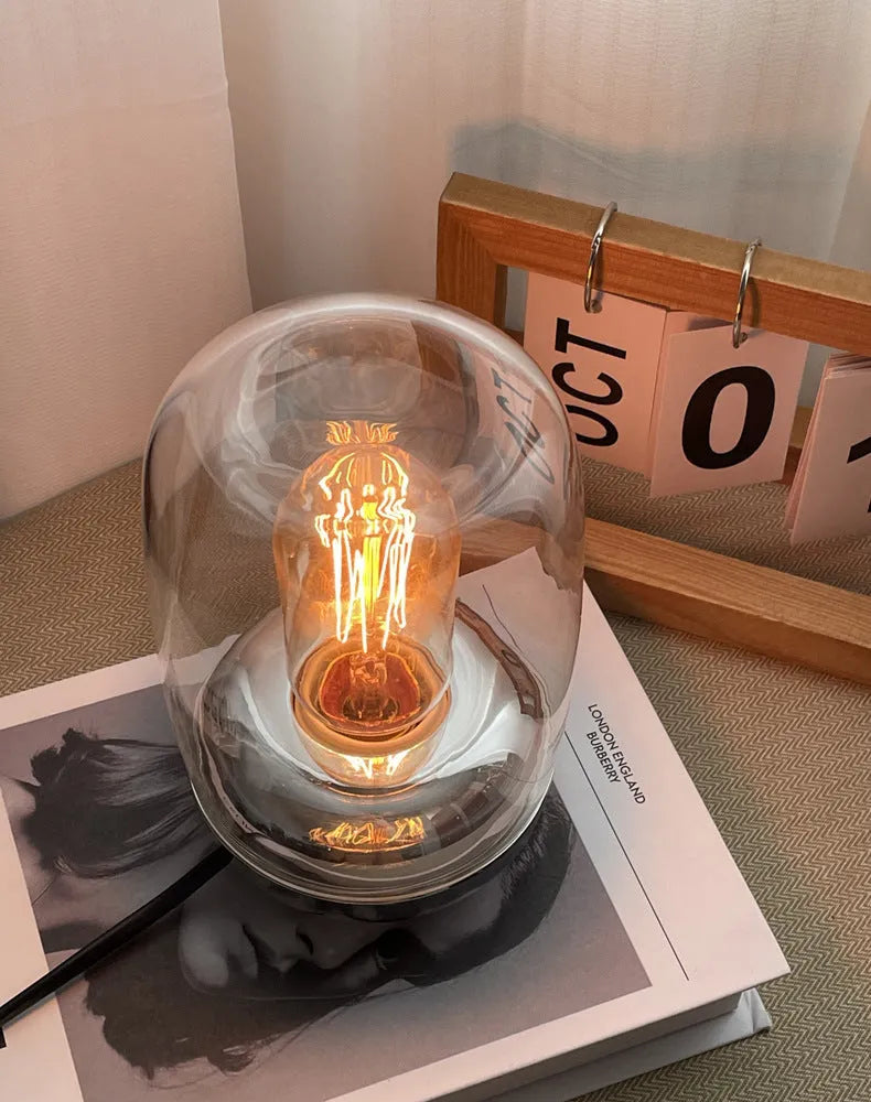Geometric glass essential oil ambience lamp with waterless aromatherapy lighting
