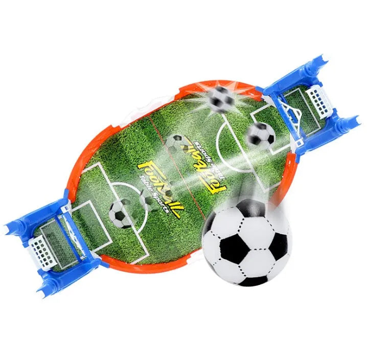 Mini football board game kit with two balls on a tabletop, made of ABS plastic